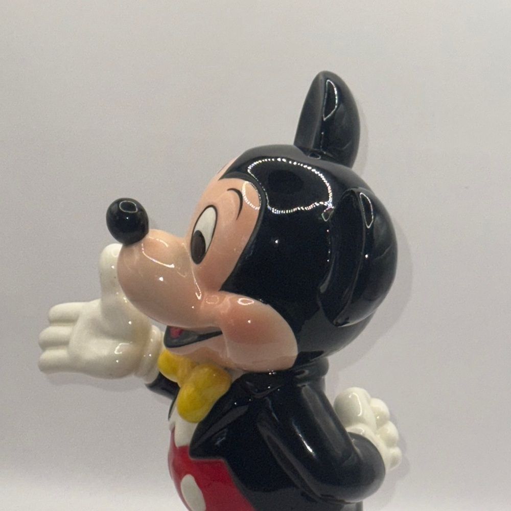 Vintage Disney Mickey Mouse Ceramic Figurine - Black, Red, Yellow - Picture 6 of 9